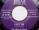 MASTER TONES 2nd press BRUCE strong VG+ doowop 45 TELL ME  WHAT'LL YOU DO mg1316