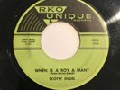 45 RPM SCOTTY ENGEL Scott Walker bros STEADY AS A ROCK When is a boy a man