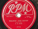 HEAR  RARE Memphis BLUES 78 BB KING Walkin' And Cryin' / The Other Night RPM 311