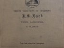 Vinyle 78 Rpm 30 Variations De Goldberg Jean-Sébastien Bach Vanda Landowska