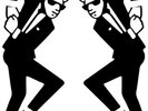 Ska Man  Dancing 2Tone Exterior Car Scooter Bike Music Decal Sticker Handed x2