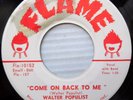 WALTER POPULIST r&b rocker 45 COME ON BACK TO ME b/w OH LOOK AT THAT GIRL  JR392