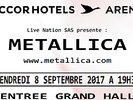 Place CAT1 Metallica concert à Paris Bercy Accorhotels Arena - 08/09/2017