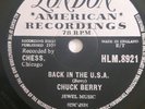 Chuck Berry 'Back in the USA' / 'Memphis Tennessee' London 78 rpm. Rare 1959.