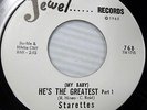 STARETTES soul JEWEL Records 45 (my baby) HE'S THE GREATES pt.1 b/w pt.2  F2237