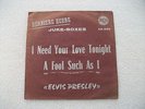 TRES RARE POCHETTE SEULE 45T JUKE BOX ELVIS PRESLEY I NEED YOUR LOVE TONIGHT+1