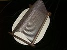 Grosse Vinyl / Schellack / LP / Ständer für 50 Platten ( Holz mit Stoff )