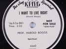 Black Gospel 78 PROF. HAROLD BOGGS I Want To Live Right KING HEAR DJ copy