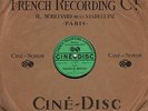 Très rare Disque 78 tours label «  cinédisc « french recording company