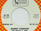 BARRY GORDON The World Is Mine UNITED ARTISTS 45 popcorn teener NM 7”