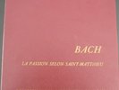 BACH Matthaus passion / FRITZ LEHMANN / LES DISCOPHILES FRANCAIS