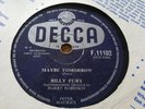 VERY RARE BILLY FURY MAYBE TOMORROW & GONNA TYPE A LETTER DECCA F11102