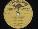 Blues R&B RUBY PETERS DUSTY BROOKS Bag Pipe Boogie KANGAROO  K-1301 78 rpm HEAR