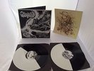 HOODED MENACE *NEVER CROSS THE DEAD* VERY RARE 2009 BLACK/WHITE SPLIT VINYL 2LP