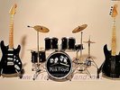 Mini LIVE stage PINK FLOYD GUITARS DRUM SET Gilmour chitarra guitar miniature