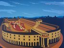 the Rolling Stones circus maximus italy  poster lithograph  14on fire tour lucca
