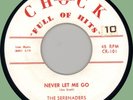 SERENADERS Never Let Me Go / I Wrote a Letter 45rpm Chock 1958 machine-stamped