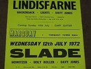Slade/Lindisfarne/Hackensack 1972 Concert Poster