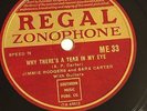 78 rpm Very Rare Jimmie Rodgers (b/w Mrs. Jimmie Rodgers) Reg.Zono.ME-33 grade E