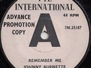 JOHNNY BURNETTE  REMEMBER ME  UK ORIG DEMO ISS  HORN LADEN TEEN THRILLER