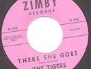 The Tigers 45 ZIMBY 301 There She Goes 1958 Rock instrumental VG+