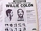 VERY RARE VINYL RECORD LP WILLIE COLON HECTOR LAVOE BIG BREAK WITH RARE POSTER