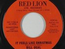 Modern Soul Disco 45 - Bill Deal - It Feels Like Christmas - Red Lion - obscure