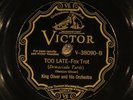 78 RPM -- King Oliver and His Orchestra, Victor 38090, E / EE+  Jazz