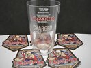 IRON MAIDEN TROOPER PINT GLASS - NEW AND UNUSED  PLUS 5 X BEERMATS