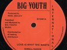 Sowell Radics - Love Is What She Wants UK Big Youth International 12