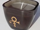 PRINCE CANDLE w/ Gold symbol Chocolate GLASS NPG STORE London Scarce Scented