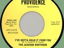 JACKSON BROTHERS I've Gotta Hear It from You 45rpm Providence 1967 northern soul