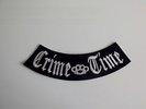 Aufnäher Patch Ecusson Crime Time Bottom Rocker Biker Gangster Chopper Kutte MC