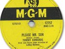 TOMMY EDWARDS Pop 78 RPM Record. Please Mr. Sun