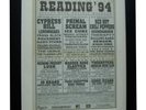 READING FESTIVAL+ORIGINAL 1994+ROCK+POSTER+AD+FRAMED+FAST GLOBAL SHIP+TICKETS
