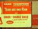 Rare Country 45 & Rare Insert- Hank Thompson- Tears Are Only Rain- Capitol 3781