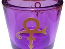 PRINCE NPG Store LONDON Purple Glass CANDLE - TEA LIGHT Holder Gold Symbol rare