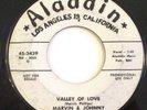 MARVIN AND JOHNNY RARE ALADDIN PROMO 45 VALLEY OF LOVE/IT'S CHRISTMAS TIME
