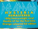 DEF LEPPARD - HYSTERIA - LIMITED EDITION ORANGE VINYL DOUBLE LP (ANIMAL 2 X 12
