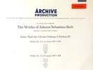 RALPH KIRKPATRICK / Bach Partita No.3 & 4 / German Archiv Red Stereo ARC 73130