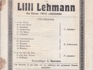 Recital Programme 1909 Lilli Lehmann Fritz Lindemann Schubert Schumann Berlin