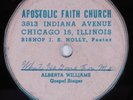 Black Gospel Acetate 78 ALBERTA WILLIAMS What He's Done For Me APOSTOLIC HEAR