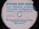 Black Gospel Acetate 78 ALBERTA WILLIAMS He's Just The Same Today HEAR