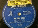 Cliff Richard & The Shadows - We say Yeah / Young Ones 60s PROMO 78rpm Brazil NM