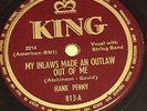 78 rpm Hot Honky-Tonk, Rock-A-Billy by Hank Penny on King 813 grade E-