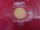 JIM REEVES - What Were You Doing / Wagon Load Of Love - red vinyl 45 rpm record