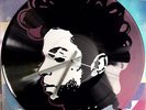 PRINCE new design clock. Stencil, Painted vinyl records.