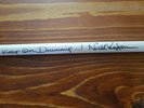 AUTHENTIC NICK MASON PINK FLOYD SIGNED DRUMSTICK..REAL SIGNATURE..COA ..V RARE