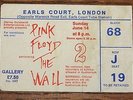PINK FLOYD THE WALL ORIGINAL TICKET STUB EARLS COURT LONDON 14 JUNE 1981