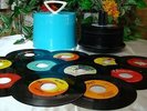50's/60's 45-rpm Records (48+) in BABY BLUE Disk-GO-Case - ALL 45's LISTED BELOW